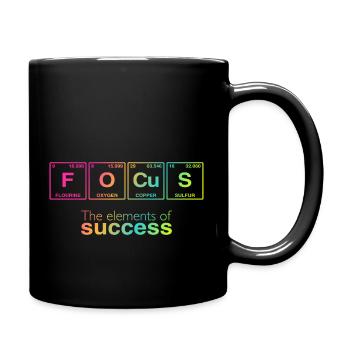 Slogan d’entreprise : Les éléments du succès - FOCUS - Mug uni - noir - Droite