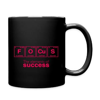 Dictons de bureau: Les éléments du succès - FOCUS - Mug uni - noir - Droite