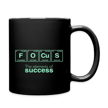 Dictons de bureau: Les éléments du succès - FOCUS - Mug uni - noir - Droite