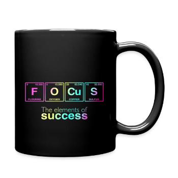 Slogan d’entreprise : Les éléments du succès - FOCUS - Mug uni - noir - Droite