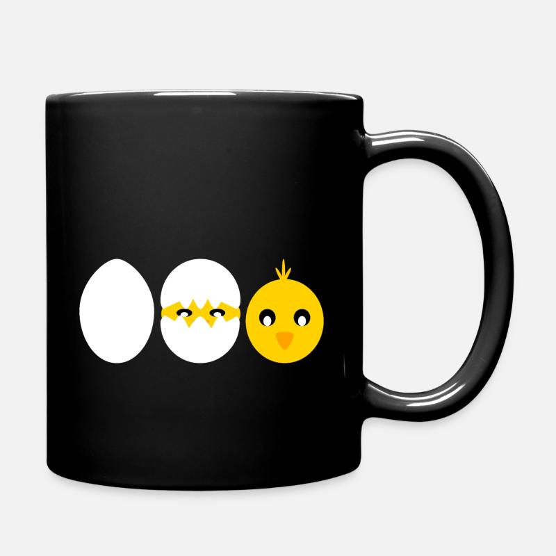 Comic schlüpfendes Küken - Tasse einfarbig - Schwarz
