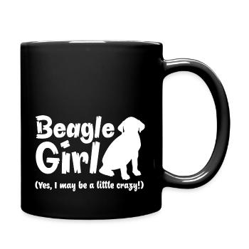 Beagle-Mädchen (Ja, ich bin vielleicht ein bisschen verrückt!) - Tasse einfarbig - Schwarz - Rechts