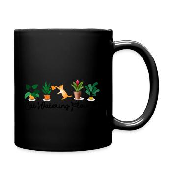 Fleurs d’arrosage de chat - Mug uni - noir - Droite