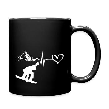 Snowboarder Wintersport Schnee - Tasse einfarbig - Schwarz - Rechts