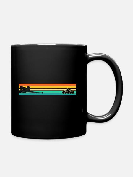 Snooker Pool Table Retro Billiard Billiards Billiards - Full Colour Mug - black