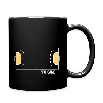 Handball Handballfeld Sprungwurf Handballhalle - Tasse einfarbig - Schwarz - Rechts