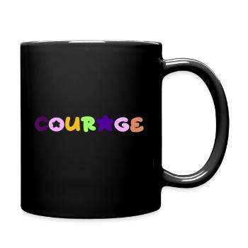 Mut positives Denken - Tasse einfarbig - Schwarz - Rechts