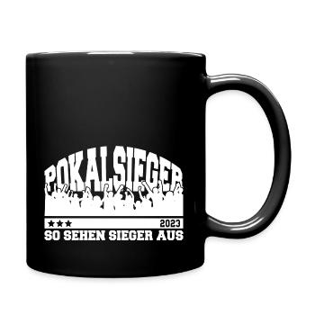 Pokalsieger 2023 - So sehen Sieger aus - Tasse einfarbig - Schwarz - Rechts