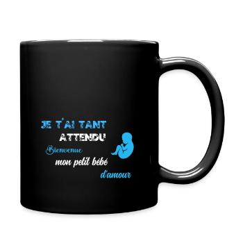 Je t ai tant attendu GARCON BLU WE - Mug uni - noir - Droite