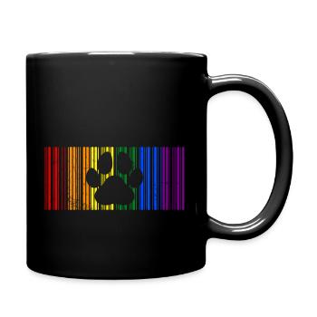 LGBT Rainbow Colors Barcode Icon Pride Gay Paw - Full Colour Mug - black - Right