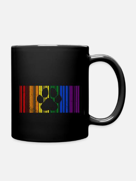 LGBT Regenbogen Farben Barcode Icon Pride Gay Paw - Tasse einfarbig - Schwarz