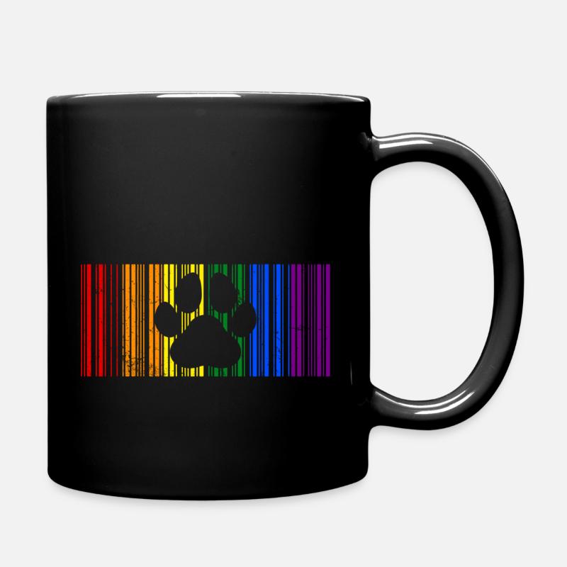 LGBT Regenbogen Farben Barcode Icon Pride Gay Paw - Tasse einfarbig - Schwarz