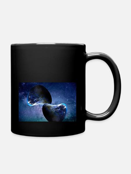 Zwei Welten. - Tasse einfarbig - Schwarz