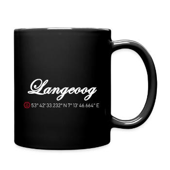 Langeoog Koordinaten - Tasse einfarbig - Schwarz - Rechts