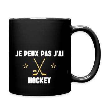 je peux pas j'ai hockey - Mug uni - noir - Droite