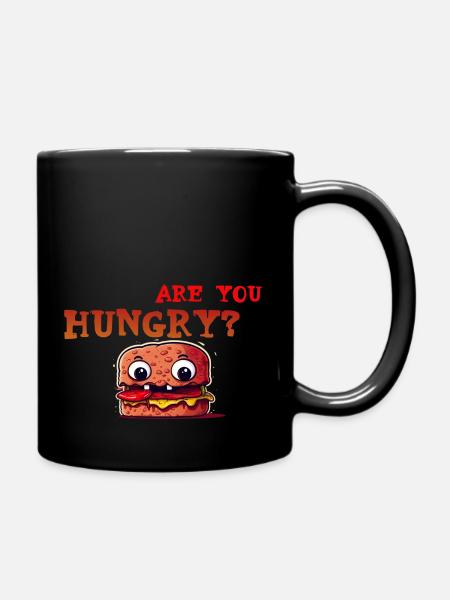 Graphique amusant « Brötchen/Burger: Avez-vous faim? » - Mug uni - noir