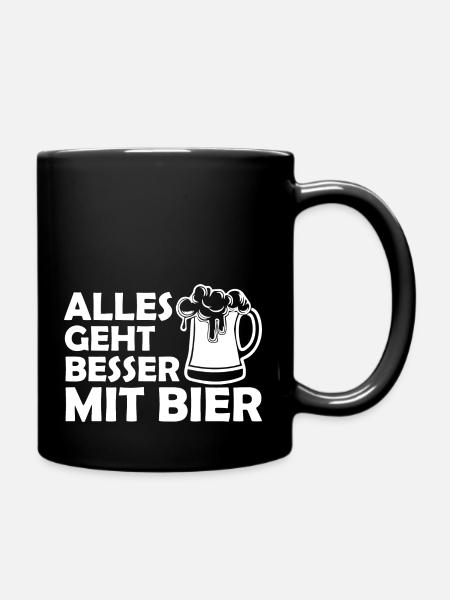 Bier Alkohol Party Getränk - Tasse einfarbig - Schwarz