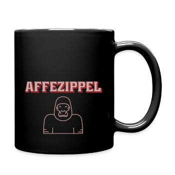 Affezippel - Tasse einfarbig - Schwarz - Rechts