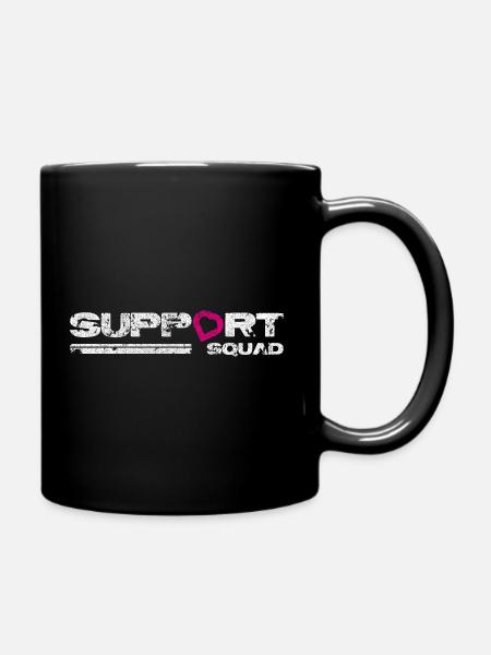 Support squad. Breast cancer awareness. - Full Colour Mug - black