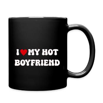 I LOVE MY HOT BOYFRIEND - Tasse einfarbig - Schwarz - Rechts