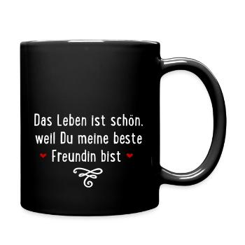 Beste Freundin - Tasse einfarbig - Schwarz - Rechts