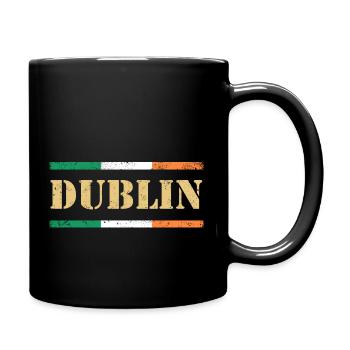 Drapeau de Dublin / Irlande - Mug uni - noir - Droite