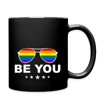 Be You LGBT Lunettes de soleil arc-en-ciel - Mug uni - noir - Droite