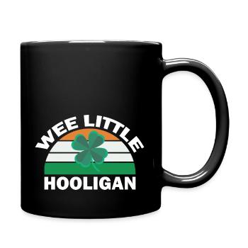 St Patricks Day Wee Little Hooligan Funny - Full Colour Mug - black - Right