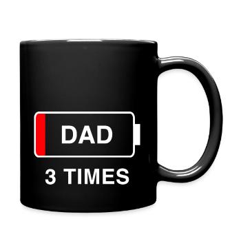 Papa 3 fois - Mug uni - noir - Droite