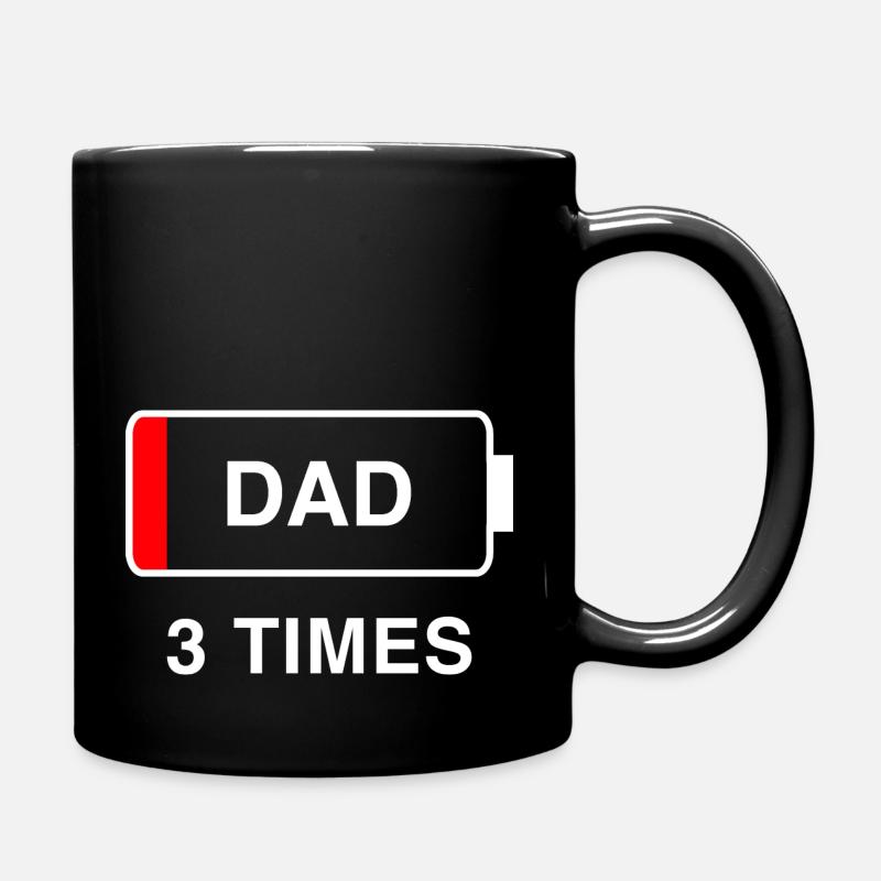Dad 3 times - Full Colour Mug - black