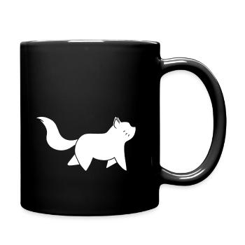 Katze in Bewegung Katzenfreund - Tasse einfarbig - Schwarz - Rechts