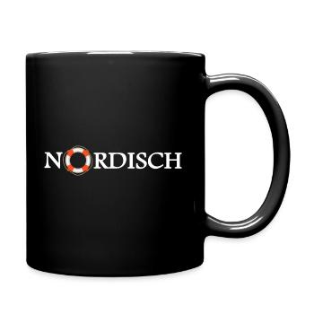 küste nordisch "Nordmann ist dein Rettungsring" - Tasse einfarbig - Schwarz - Rechts