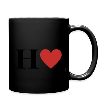 Lettre h cœur rouge - Mug uni - noir - Droite
