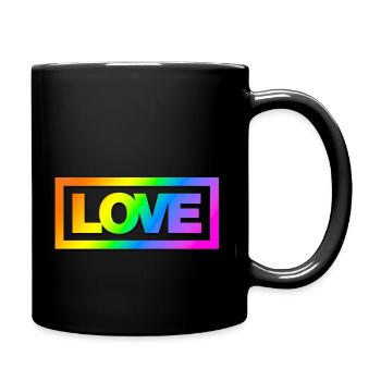 Typo LOVE Kontur Rainbow Shadow - Tasse einfarbig - Schwarz - Rechts