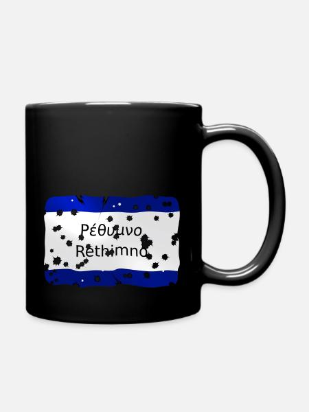 MG Kriti town sign Rethimno - Full Colour Mug - black