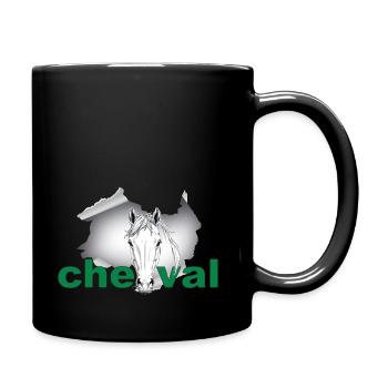 Cheval - Mug uni - noir - Droite