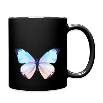 Lebendiger geometrischer Schmetterling mit Diamantflügeln - Tasse einfarbig - Schwarz - Rechts