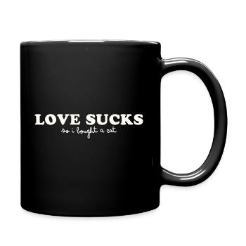 LOVE SUCKS - SO I BOUGHT A CAT - Tasse einfarbig - Schwarz - Rechts