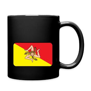 Logo du drapeau de la Sicile - Mug uni - noir - Droite