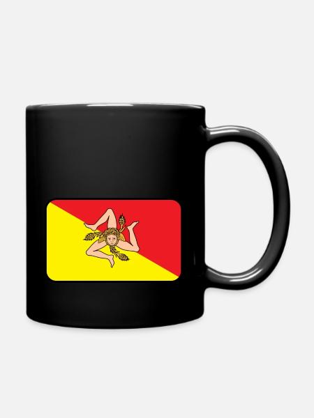 Logo du drapeau de la Sicile - Mug uni - noir