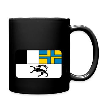 Flaggenvignette oder Logo von Graubünden - Tasse einfarbig - Schwarz - Rechts