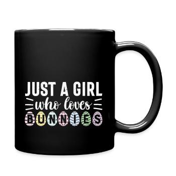 Just a Girl Who Loves Bunnie - Tasse einfarbig - Schwarz - Rechts
