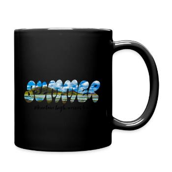 Mountain high worries low. Summer - Full Colour Mug - black - Right
