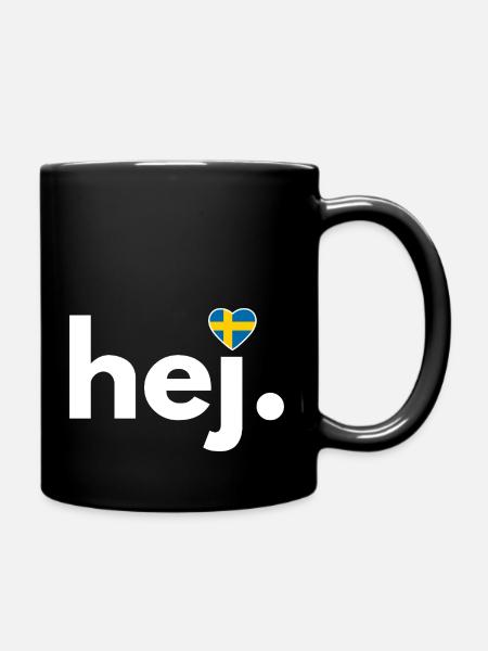 hej. Schwedenfan swedenlover Schwedenliebe - Tasse einfarbig - Schwarz