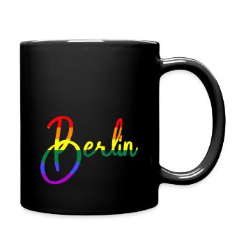 Berlin - Gay Pride - Rainbow - Regenbogen - LGBT - Full Colour Mug - black - Right