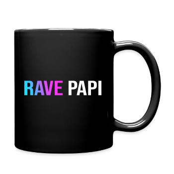 Techno House Electro Festival Hardstyle Rave Dad - Tasse einfarbig - Schwarz - Rechts