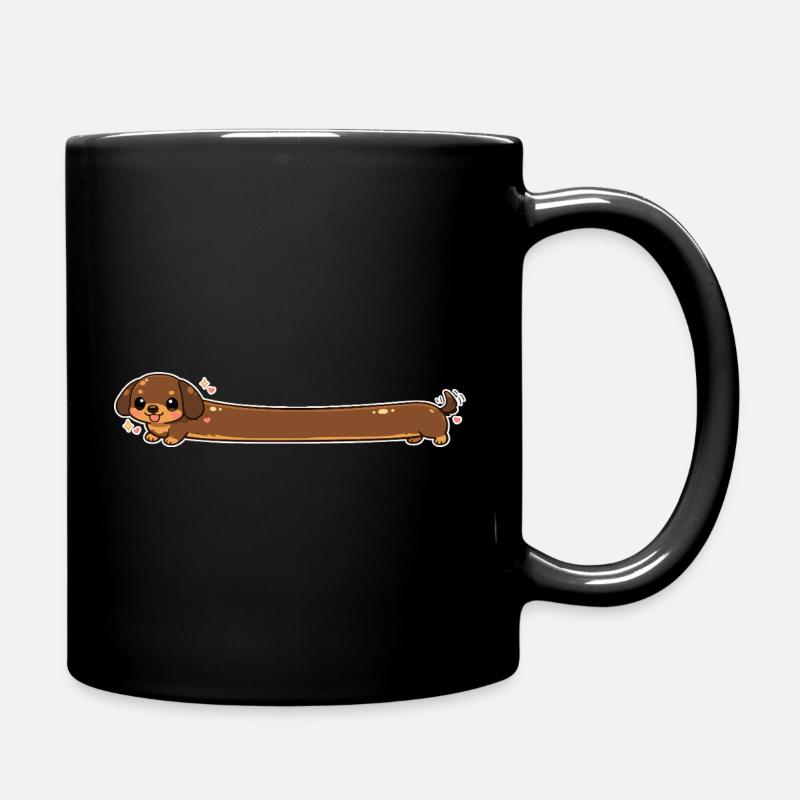 Long dachshund cute - Full Colour Mug - black