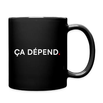 IT DEPENDS. Minimal Humor Expression - Full Colour Mug - black - Right