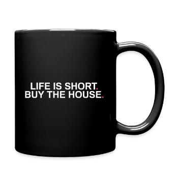 Life is short Funny Realtor Real Estate Agent - Full Colour Mug - black - Right