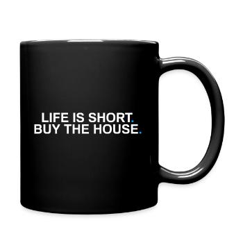 Life is short Funny Realtor Real Estate Agent - Full Colour Mug - black - Right